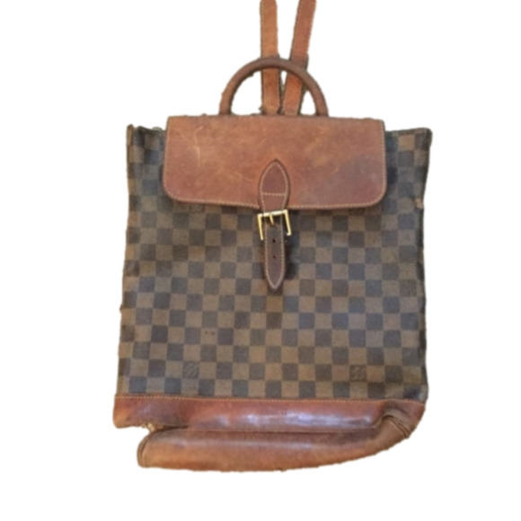 LOUIS VUITTON DAMIER CENTENAIRE VINTAGE BACKPACK LEATHER SHOULDER PURSE BAG Y2K - Picture 1 of 14